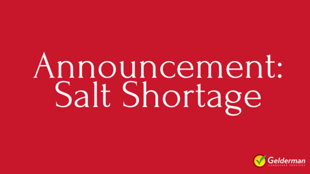 Announcement – Salt Shortage